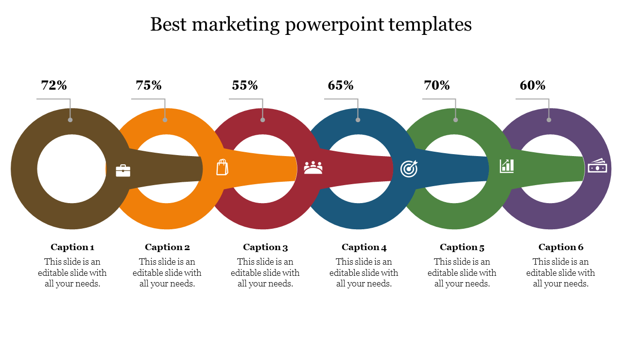 Free - Best Marketing PowerPoint Templates|Pack Of 6 Slides